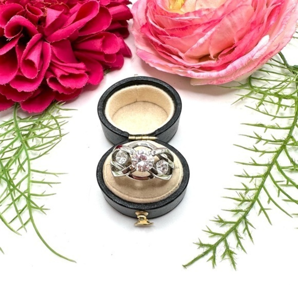 NEW⚜️Abstract Cubic Zirconia Cocktail Ring